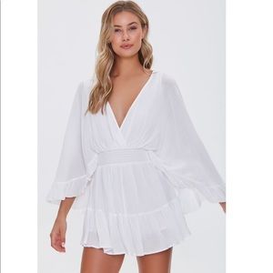 Forever 21 Plunging Ruffle Trim Romper